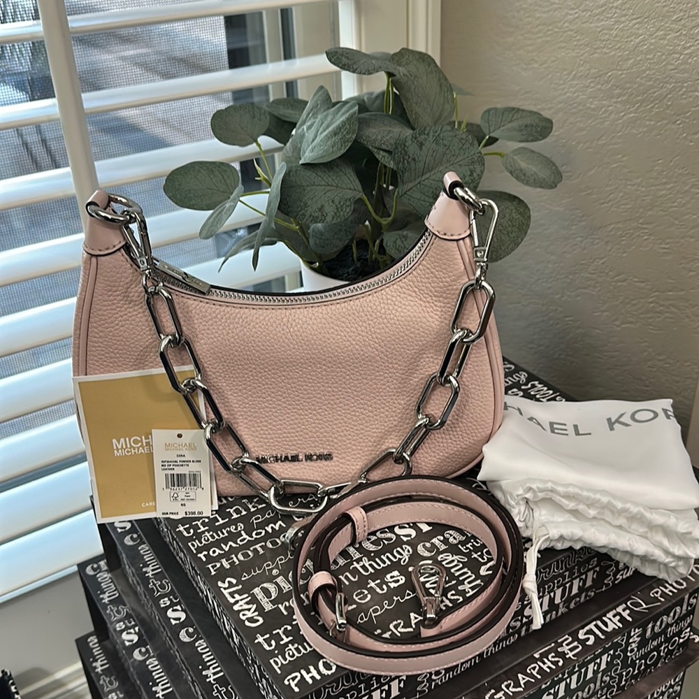 NWT Michael Kors Cora bag in powder Blush leather.